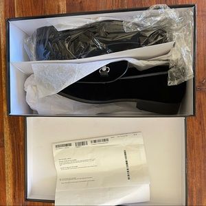 Saks Fifth Avenue Velvet Loafers w/ Buckle - Black